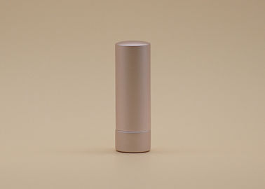 淡いピンクのローズ色の化粧品の口紅の容器の金属簡単な感覚3.5gシリンダー形