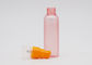 オレンジ良い霧が付いている無光沢のピンク18mmの60ml詰め替え式のプラスチック スプレーのびんはポンプでくみます