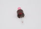 ブラウンのピンクの乳首を搭載する透明な閉鎖の精油の点滴器のプラスチック点滴器