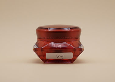 赤いダイヤモンドの形の空の化粧品の鍋のABS利用できるプラスチック帽子OEMの設計