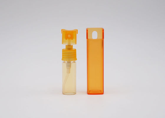 緑のオレンジ正方形プラスチック10ml旅行香水の噴霧器のびん