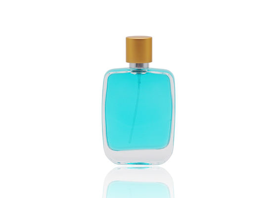 香水ポンプのFEA15スナップが付いている正方形の形50mlの化粧品の香水瓶